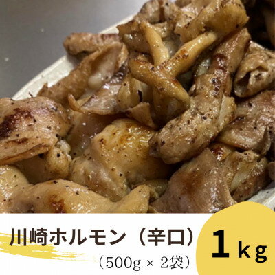 【ふるさと納税】川崎ホルモン　計1kg(500g×2p) (濃厚ニンニク生タレ『辛口付き』)【配送不可地域：離島】【1472980】