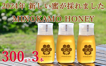 MINOKAMO HONEY はちみつ 3本（300g×3） | 藤井養蜂 非加熱 たれにくい 百花蜜 国産 M18S29