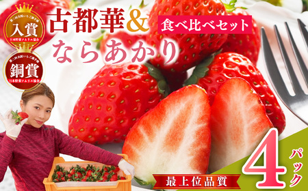 【 セット 】 大和なでし苺 古都華 ・ ならあかり 2箱 食べ比べ |  いちご イチゴ 橋本農園 