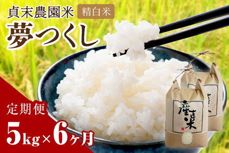 【6回定期便】貞末農園米（5kg×6ヶ月）夢つくし精白米【078-0003】