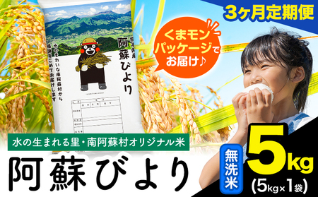 【3ヶ月定期便】阿蘇びより 無洗米 5kg (5kg×1袋)《お申込み月の翌月から出荷開始》 ｜国産米 人気米 熊本県産米 お米 生活応援米