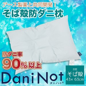 　アース製薬と共同開発！防ダニ枕【Dani Not】そば殻　43×63㎝ 15-27