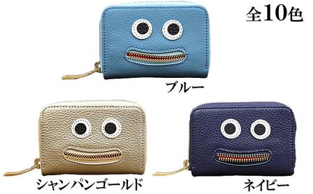 財布 思わず笑顔になってしまうニッコリマルチケース ミニ財布 牛革 カード 小銭 革 レザー ケース 本革 ファッション小物  ミラーシルバー