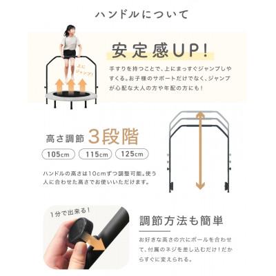 ふるさと納税 館林市 ぽんちゃん ハンドル付き トランポリン(ミストグレー) 8本脚耐荷重150kg 直径102cm |  | 02