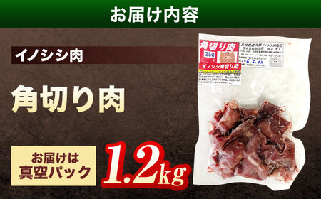 天然イノシシ肉 角切り肉 1,200g(カレー・シチュー) / ジビエ 猪肉 いのしし肉 ジビエ肉 シチュー用肉 イノシシ いのしし焼肉 長崎ジビエ 猪 ぼたん鍋 鍋肉 猪鍋 ジビエ鍋 ジビエ焼肉 ジ