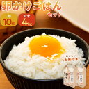 【ふるさと納税】朝ご飯で1日元気に♪贅沢卵かけごはんセット＜大分うこっけい卵 生食用10個・庄内神蔵米（精米）4kg（2kg×2袋）＞ | 卵かけご飯 卵かけごはん 高級 烏骨鶏 卵 たまご 玉子 生卵 白米 米 精米 お取り寄せ ご当地グルメ 湯布院 由布院