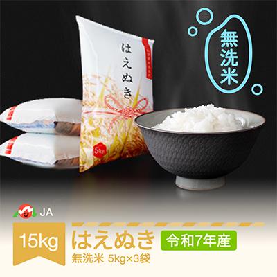 ふるさと納税 村山市 令和7年産はえぬき 無洗米 15kg(5kg×3)