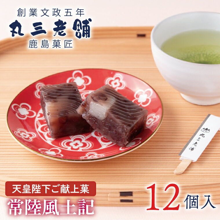 【ふるさと納税】【天皇陛下ご献上菓】常陸風土記 12個入り あんこ 餡 和菓子 お菓子 ギフト 贈り物 送料無料 求肥 もちもち スイーツ おもてなし 贈答品 餡子 あずき 餅 モチ 北海道産 厳選 小豆　甘い おいしい お中元 デザート あまい（KF-2）