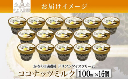 ドリアン ココナッツ アイスクリーム 100ml 16個 セット 濃厚 ココナッツミルク カップアイス スイーツ お菓子 ソフトクリーム おやつ デザート ご当地アイスセット 詰め合わせ お取り寄せ 