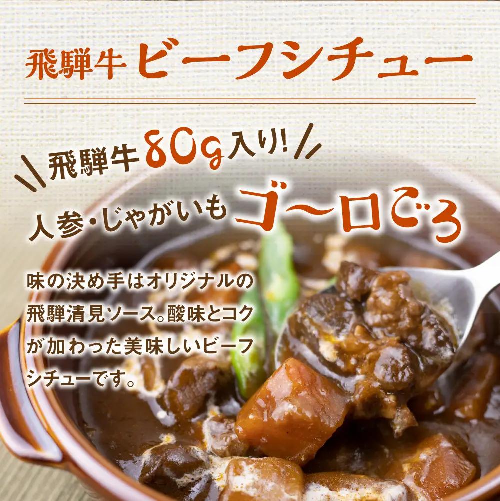 飛騨牛シチュー＆飛騨牛すじシチュー（400ｇ × 各3袋） | レトルト 飛騨牛すじ  DC017