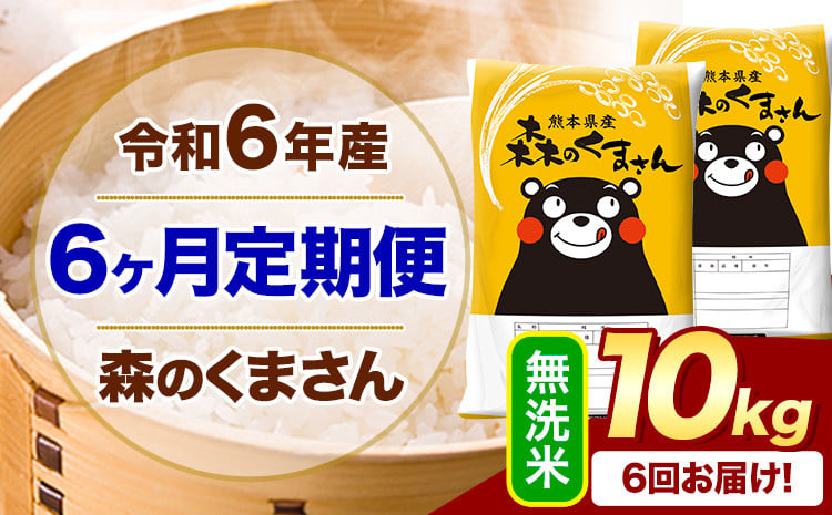 
            【6ヶ月定期便】令和6年産 無洗米  森のくまさん 10kg 5kg×2袋  《お申込み月の翌月から出荷開始》 熊本県産 無洗米 精米 米 こめ コメ お米 kome
          