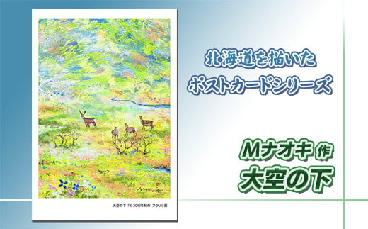 
北海道 絵葉書（ハガキ） 贈呈用 大空の下（アクリル画） アート アーティスト 北海道 | Mナオキオリジナル 作品 北海道 釧路町 釧路超 特産品
