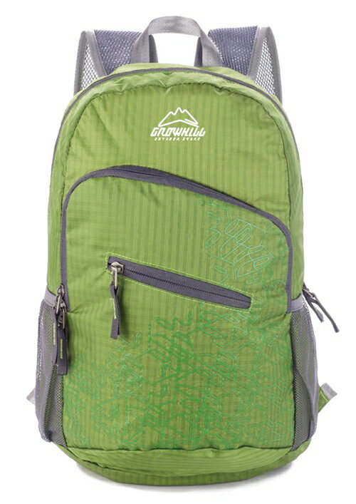 【ふるさと納税】GROWHILL フォルダブルバックパック 14L グリーン ／ ジェイクリエイト 軽量 コンパクトサブバック エコバック 鞄 アウトドア ギフト 奈良県 田原本町