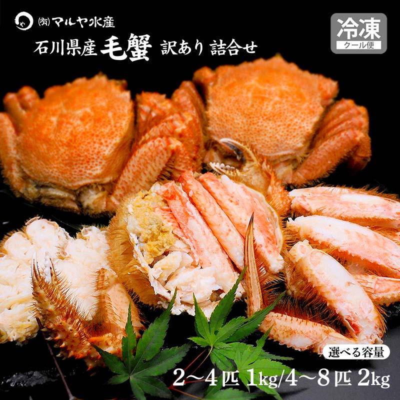 【ふるさと納税】【選べる容量】毛ガニ 毛蟹 訳あり 1.0kg 2.0kg セット 石川県産 茹で蟹 F6P-3033var