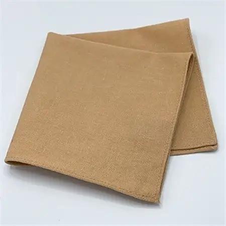 クラバットユキジ製　デニムポケットチーフ(濃ベージュレントイエロー)_装飾品・工芸品  服飾小物 _【1084663】