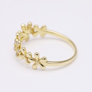 ダイヤモンド リング フラワーモチーフ k18 イエローゴールド 2505jcr9873k18