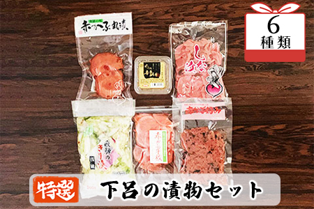 やましげ特撰「下呂の漬物セットB」6種類（しな漬・赤かぶ・きり漬・辛唐味噌・丸漬）冷蔵配送 漬け物 つけもの【83-7】