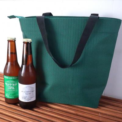 ふるさと納税 見附市 【地ビール工場コラボレーション】保冷保温バッグ C/#グリーン ヘリンボン