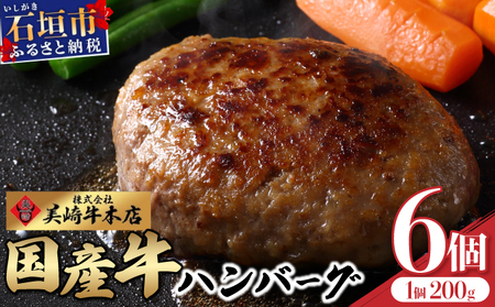 美崎牛ハンバーグ200g×6個 【 お肉 美崎牛 ハンバーグ 牛肉 肉 】O-5