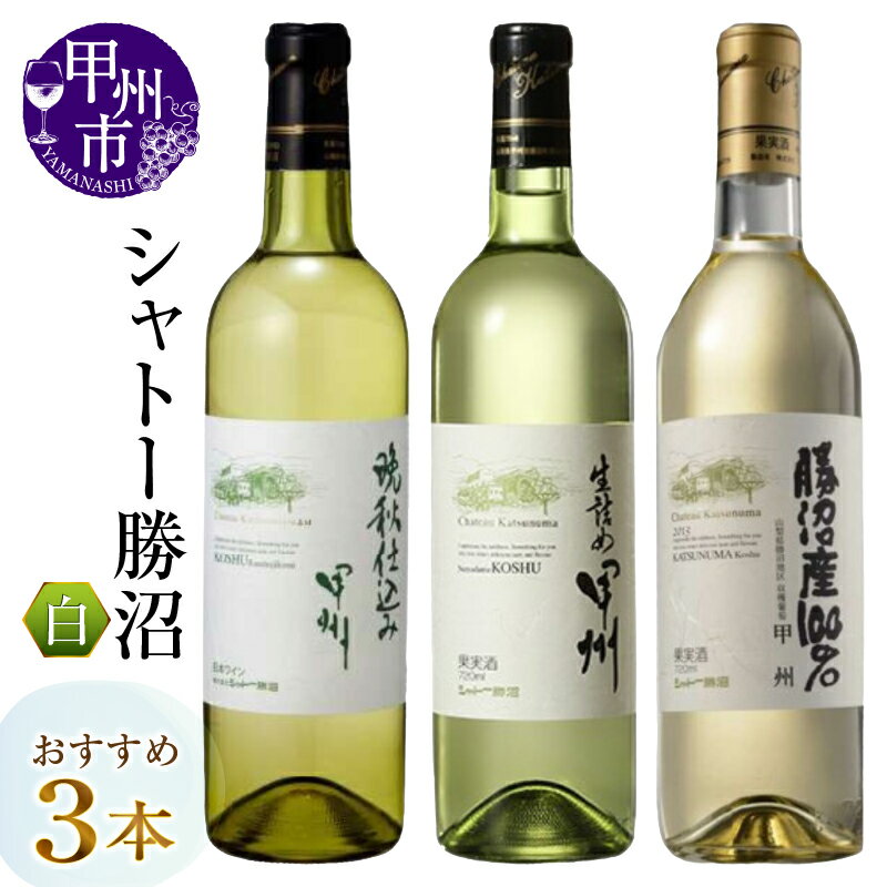 【ふるさと納税】 ワイン 白ワイン 750ml 3本 セット シャトー勝沼 生詰め 晩秋仕込み 甲州 勝沼産100％ 辛口 やや辛口 飲み比べ 母の日 父の日 記念日 ギフト 山梨県 甲州市 （MG） 【C1-484】