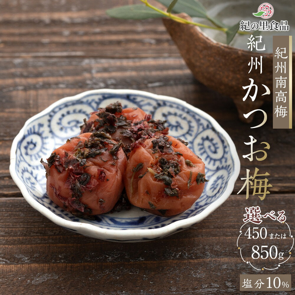 【ふるさと納税】【選べる容量】紀州南高梅 紀州かつお梅 450g～850g ［Kn18］ | 上富田町 紀州南高梅 かつお梅干し 食べやすい ご飯のお供 人気 おすすめ 梅干し かつお節入り 和歌山県産 保存食 お取り寄せ 送料無料 ふるさと納税