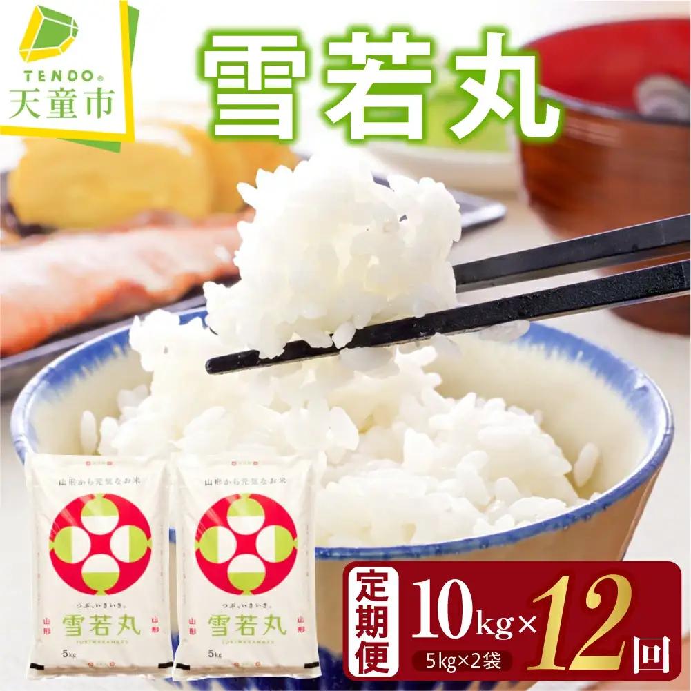雪若丸 定期便 ( 5kg × 2袋 ) 12回 お届け 米 精米 山形