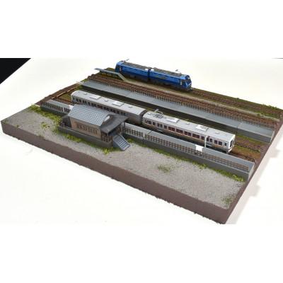 ふるさと納税 南箕輪村 Nゲージ用 鉄道模型用ジオラマ展示台 37x26cm 木造駅舎とホームと2線ヤード |  | 01