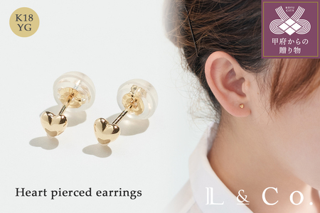 【L&Co.】K18 ハートピアス(95-8127)