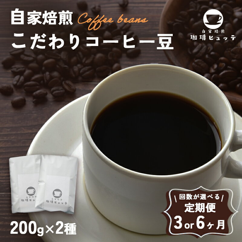 【ふるさと納税】 【定期便】 自家焙煎珈琲 こだわり コーヒー豆 400g×3～6回 （200g×2袋/回） | 定期便 3回 6回 コーヒー 珈琲 coffee 自家焙煎 焙煎 オリジナルブレンド 新鮮 豆 珈琲豆 コーヒー豆 休憩 一息 休日 豆のまま直送 舞鶴 京都 京都府 舞鶴市