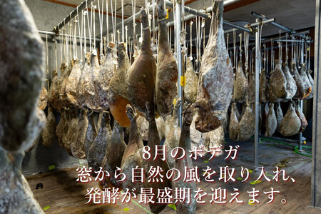 国産生ハム 小豆島発酵ハム 19か月以上発酵熟成【骨付き原木1本】（生ハム台とナイフ付き）
