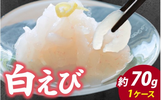 白えび刺身 1ケース | 白エビ 白海老 シロエビ しろえび むき身 剥き身 殻なし 殻無し 殻むき 殻剥き 刺身 えび 海老 エビ 生 甘い 丼 どんぶり 海鮮丼 冷凍 70g 70グラム