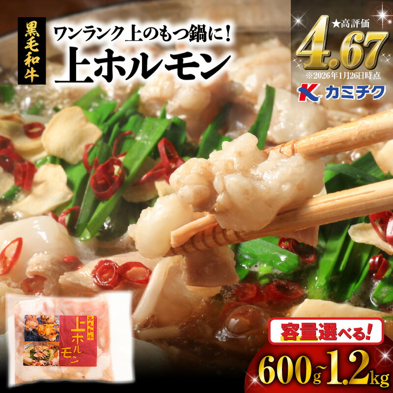 【ふるさと納税】＜容量選べる＞ ワンランク上 の もつ鍋 に！ 上ホルモン 600g or 1.2kg 肉 牛 もつ ホルモン 牛肉 黒毛和牛 焼肉 鍋 おかず つまみ 小分け パック 国産 カミチク 鹿児島 鹿児島市 おすすめ ランキング プレゼント ギフト