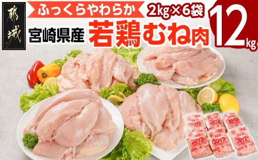 
                  宮崎県産若鶏 むね肉(12kg)〔22-G3-007-12kg〕_(都城市) 若鶏 鶏肉 真空 むね肉 真空 宮崎県産 平飼い ハーブ やわらかく ふっくら ジューシー 冷凍 便利 保水性 やわらか ふっくら ジューシー
                