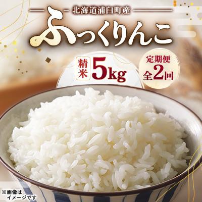 ふるさと納税 浦臼町 【発送月固定定期便】浦臼町産　ふっくりんこ(精米)5kg　特A　お米全2回