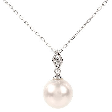 
            711　K18WGあこや本真珠ダイヤモンドペンダント　8.5mmUP　　K18 ホワイトゴールド あこや真珠 ペンダント ダイヤモンド  伊勢志摩 アクセサリー ジュエリー フォーマル カジュアル ギフト 伊勢市 18金
          