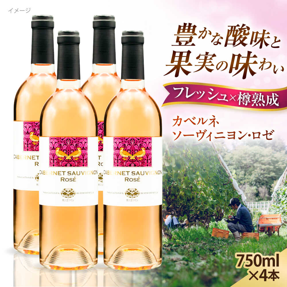 【ふるさと納税】ワイン 奥出雲葡萄園 カベルネソーヴィニヨン・ロゼ 4本セット 国産 ワイン セット 島根県雲南市/有限会社奥出雲葡萄園[AICS021] ロゼワイン 熟成 ワイン 国産 島根 ブドウ 葡萄 お酒 酒 フルーティー 贈り物 人気 おすすめ 低温発酵
