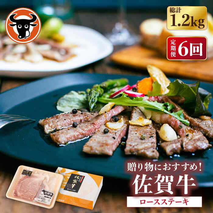 【ふるさと納税】【6回定期便】佐賀牛 ロース ステーキ 200g (100g×2枚切り) 佐賀県産 黒毛和牛 牛肉 牛 佐賀県嬉野市/一ノ瀬畜産 [NAC141]