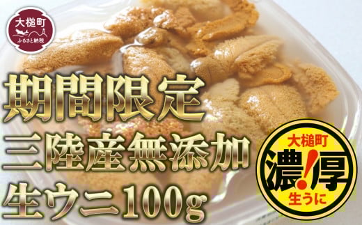【令和7年発送先行予約】 生うに100g×1個【2025年5月上旬～8月発送】【05】