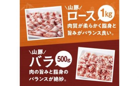 山豚しゃぶしゃぶセット1.5kg　豚肉[G7516]