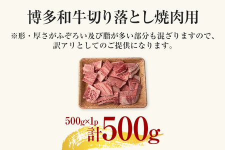 訳あり【A4～A5】博多和牛焼肉切り落とし(肩ロース・バラ）500g 黒毛和牛 お取り寄せグルメ お取り寄せ お土産 九州 福岡土産 取り寄せ グルメ MEAT PLUS CP021