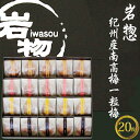 【ふるさと納税】岩惣　紀州南高梅一粒梅 20粒 400g | 紀州 和歌山 みなべ町 南高梅 梅干し うめ 梅干 贈り物 ギフト 贈答品