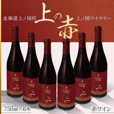 ふるさと納税 上ノ国町 北海道産 上ノ国ワイナリー 赤ワイン「上の赤」 750ml×6本