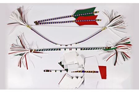 石見神楽手道具Aセット”キラキラ御幣・キラキラ鬼棒・キラキラ弓矢 石見神楽 伝統芸能 日本遺産 【072_0873】