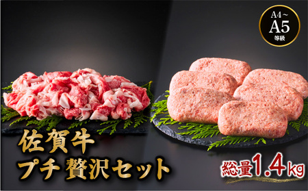 佐賀牛プチ贅沢セット ハンバーグ150g×6個・切り落とし500g