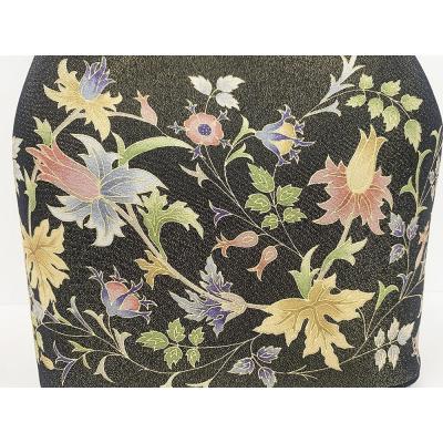 ふるさと納税 京都市 【京都丸紅】V&A京友禅巾着バッグ(ブラック) |  | 03