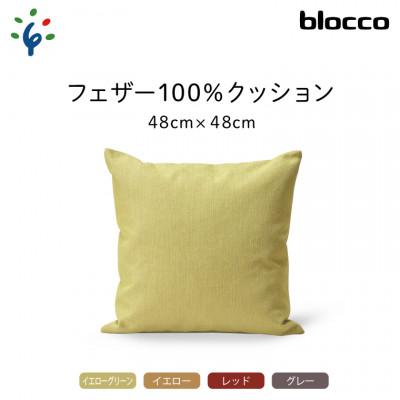 ふるさと納税 石狩市 blocco フェザー100% クッション(48×48cm)29-0 460101 イエローグリーン |  | 01