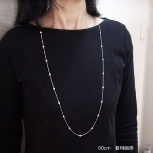 PT850/K18ピンクゴールド「2カラット」ステーションダイヤネックレス【2ct-90-5】