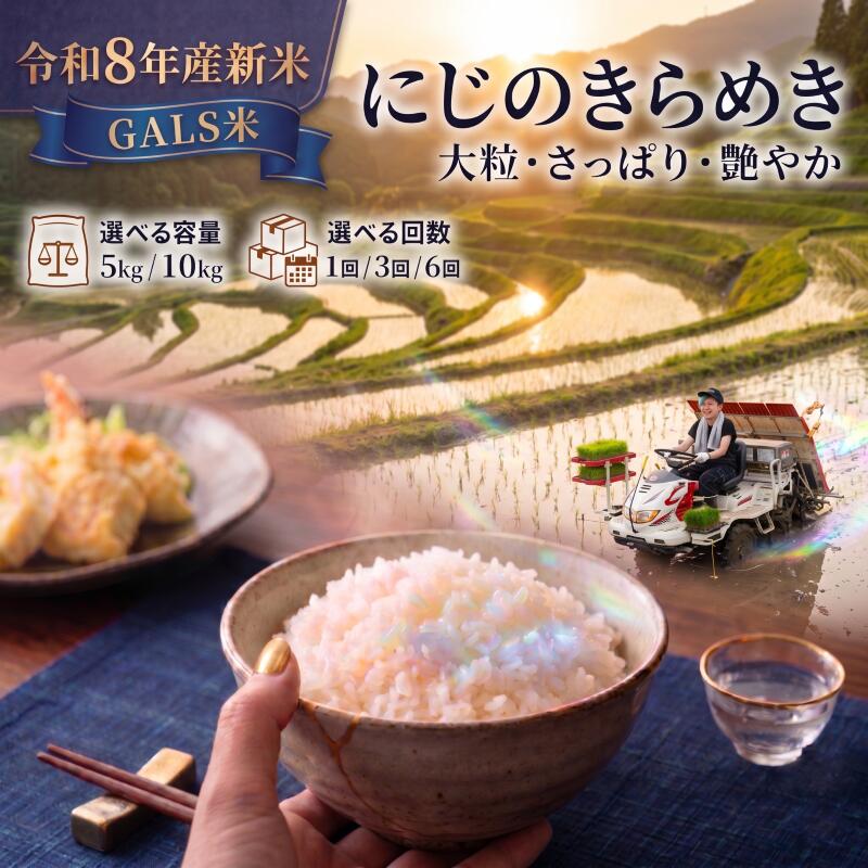 【ふるさと納税】 [令和8年産] 新米 GALS米 にじのきらめき [選べる容量/回数] おこめ 精米 ライス ごはん 女性 新規就農 新品種 新種 新しい ふっくら 大粒 自然 すっきり 暑さに強い ツヤ 虹 きらきら 艶やか おべんとう 弁当 おにぎり 甘み 毎日の食卓 志賀沢米 岩沼産米