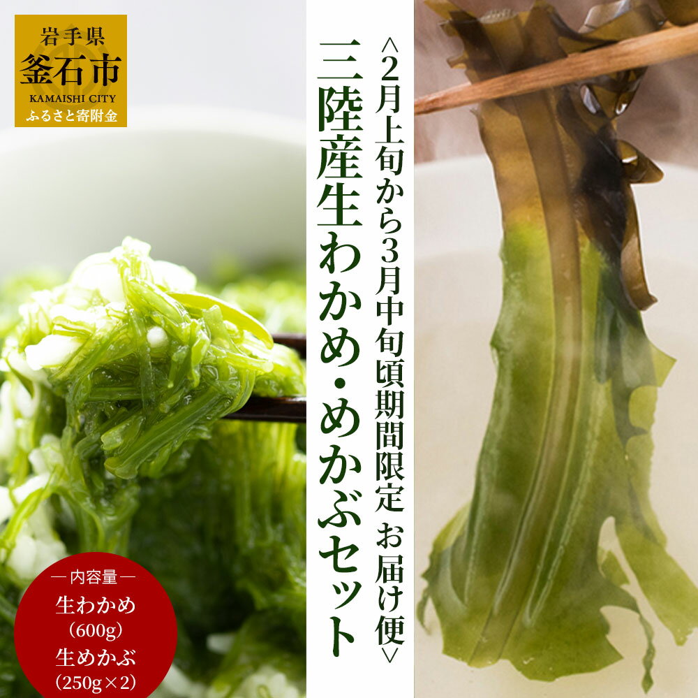 【ふるさと納税】 ＜2月上旬から3月中旬頃期間限定 お届け便＞ 三陸産 生わかめ めかぶ セット 生 肉厚 国産 サラダ 酢の物 天然 わかめ 刺し身 味噌汁 新めかぶ おかず ご飯のお供 丼 カット済み 海藻 期間限定 先行予約 海鮮 シーフード 新鮮