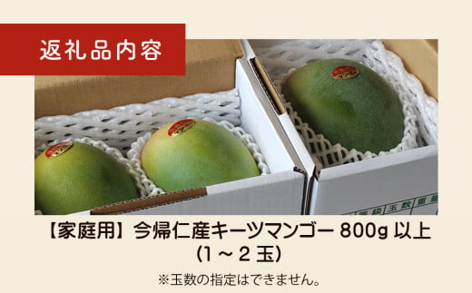 【家庭用】緑のキーツマンゴー800g以上【2025年8月～9月頃発